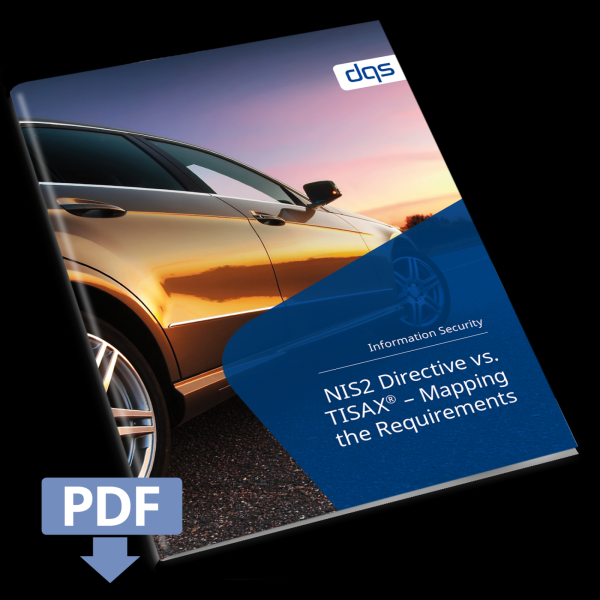 Cover sheet for English whitepaper NIS2 Directive vs TISAX Mapping with pdf 